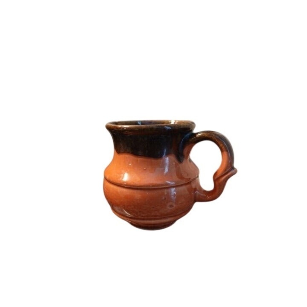 Rustic Pottery Mug Brown Orange Glazed Stoneware Coffee‎ Tea Cup